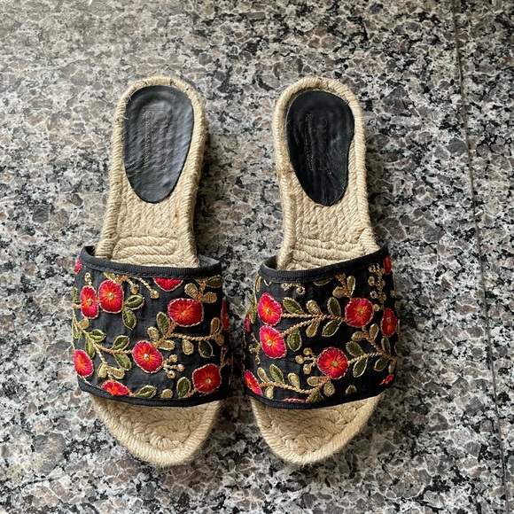 Espradrille Flat Slide Sandles - Picture 2 of 4